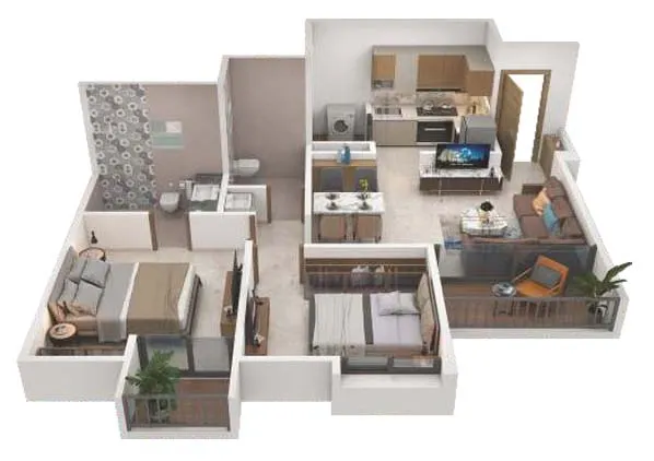 2 BHK Floor Plan