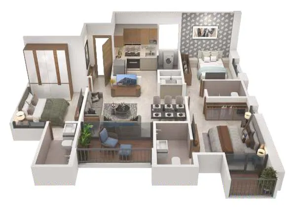 3 BHK Floor Plan